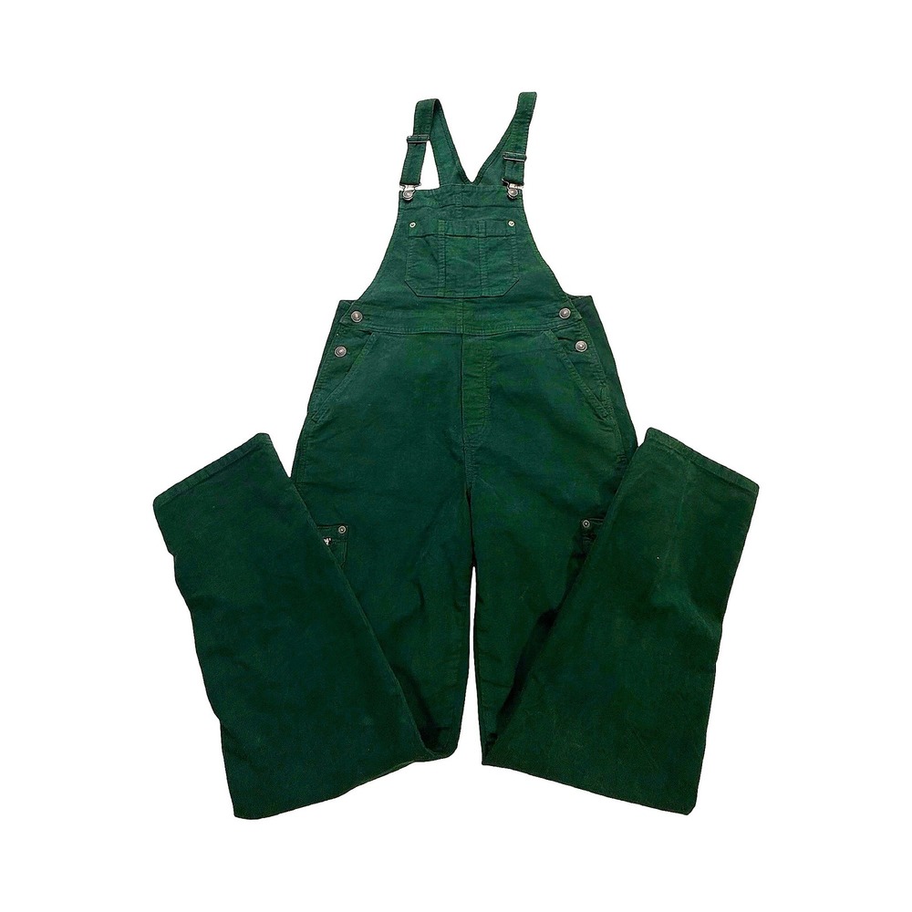 American Eagle Overalls Womens S Green Corduroy Utility Cargo Workwear Gorpcore
